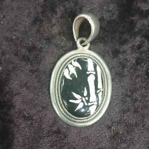 Elegant Silver Bamboo Pendant